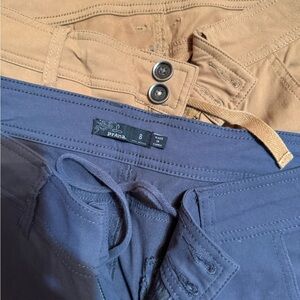 Prana Dual-Tone Tan and Blue Pants